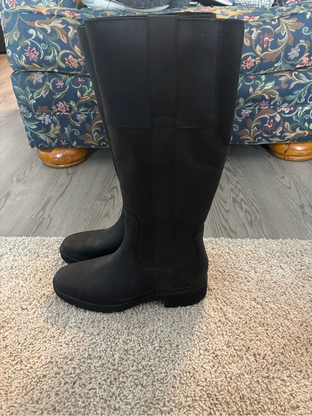 Timberland Black Calf Length Leather Boots
